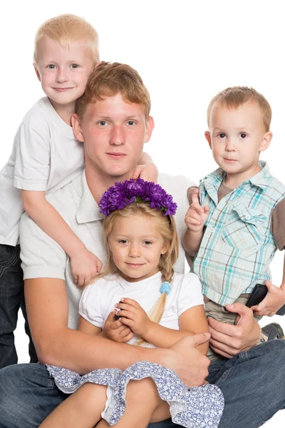 Younger brothers and sister with elder brother — Stock Image Younger brothers and sister with elder brother Stock Image