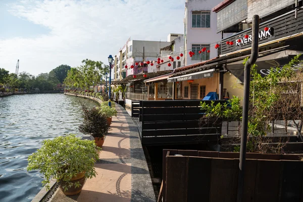 Embankment del fiume a Melaka, Malesia — Foto Stock