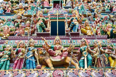 Statues of Sri Veerama Kaliamman Temple, Singapore clipart