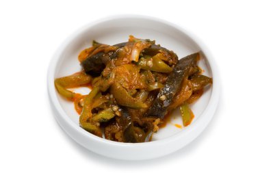 Baharatlı salata heh tatlı biber ve patlıcan