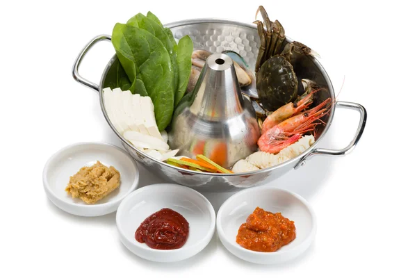 Shabu-shabu plat populaire de fruits de mer — Photo