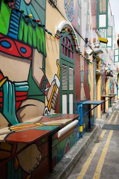 Graffiti dans la ruelle Haji à Singapour — Photo