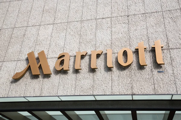 Assine Marriott no hotel — Fotografia de Stock