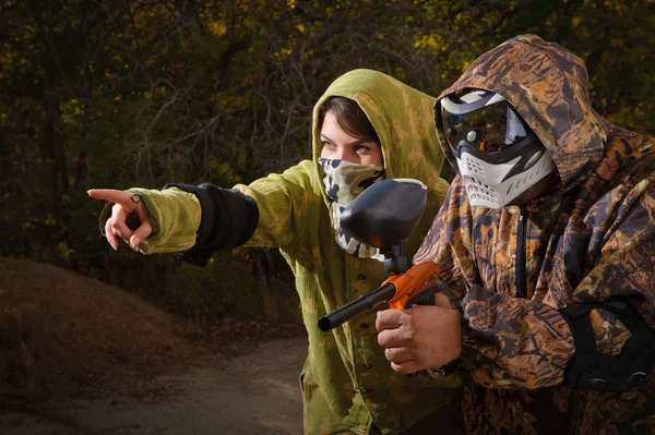 Paintball spelers — Stockfoto