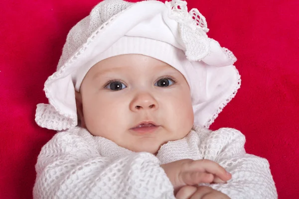 Şapkalı Kız şirin bebek — Stok fotoğraf