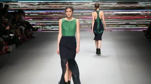 Modelo de moda en pasarela — Vídeo de stock