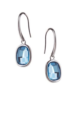 Pair of sapphire earrings isolated on white background  clipart
