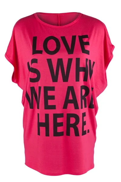 Roze t-shirt met een teken — Stockfoto