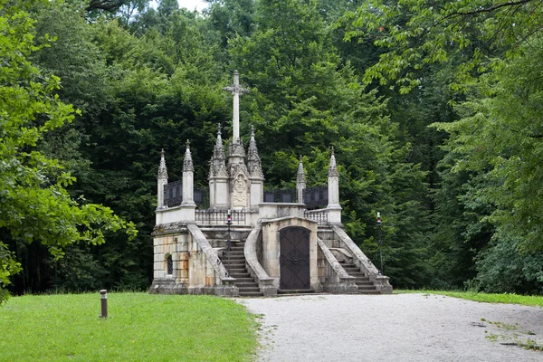 The Jelacic family vault in neo-Gothic style, made of white ston Stock Picture