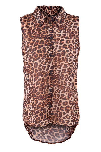 Sleeveless blouse with animal print — Stock Photo, Image