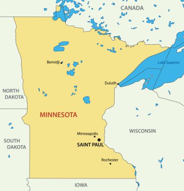 Minnesota - Devlet vektör harita