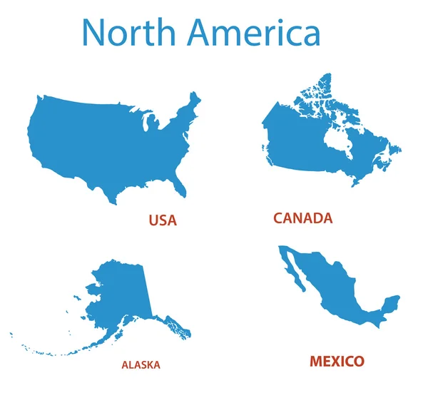 Северная Америка - векторные карты территорий — стоковый вектор