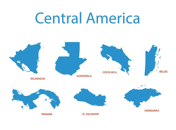 América central - mapas vetoriais dos territórios — Vetor de Stock