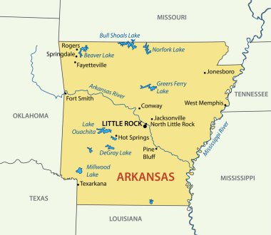 Arkansas - vektör harita