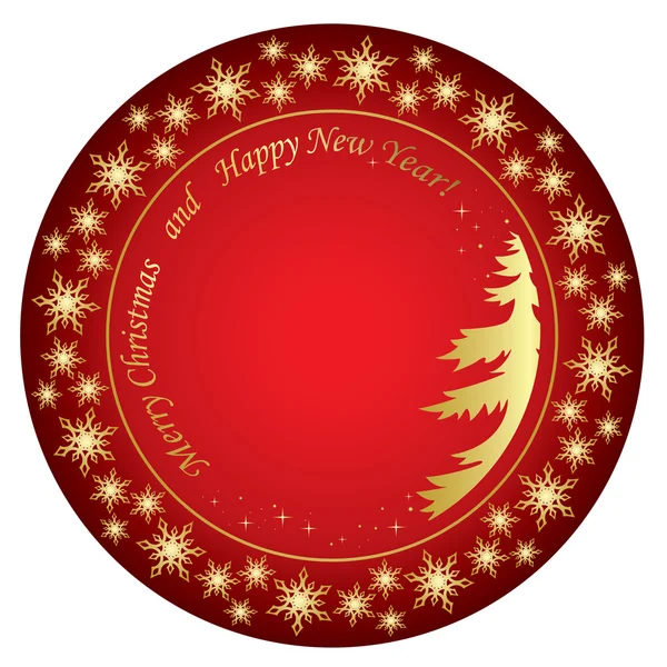 Feliz Navidad y feliz año nuevo - vector de fondo rojo — Archivo Imágenes Vectoriales