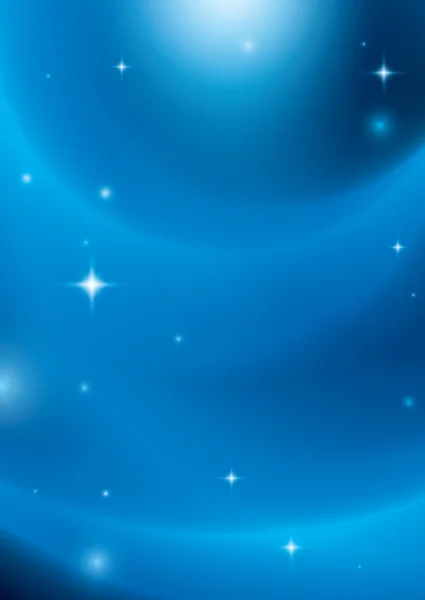 Fondo abstracto azul con estrellas y luces - vector — Vector de stock