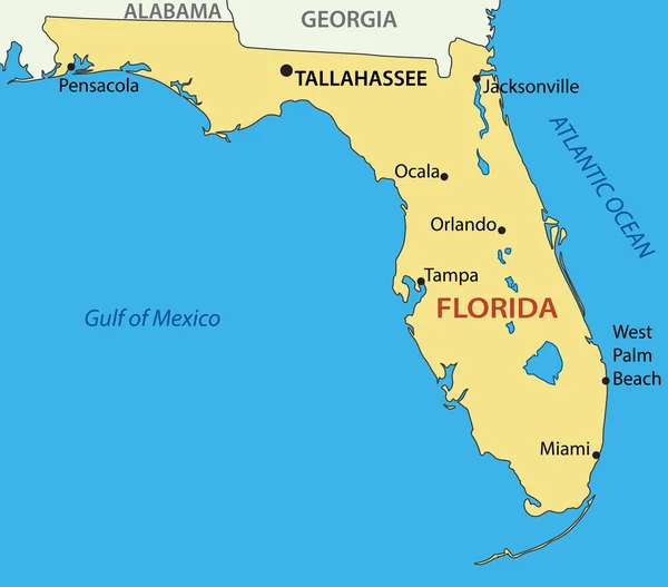 Florida - mapa vectorial — Archivo Imágenes Vectoriales