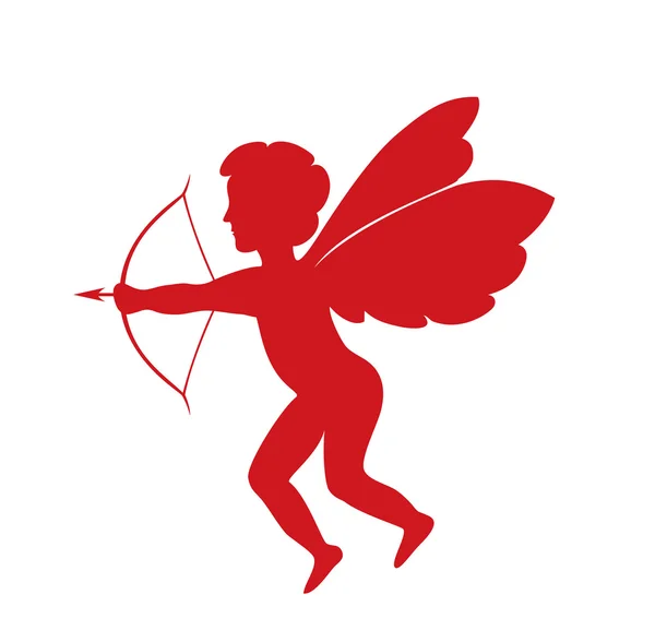 Cupido rosso - silhouette vettoriale — Vettoriale Stock