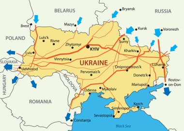 Ukrayna gaz taşıma sistemi - vektör