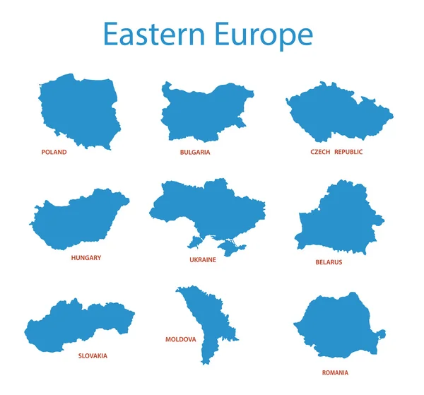 동부 유럽-영토의 벡터 지도 — 스톡 벡터