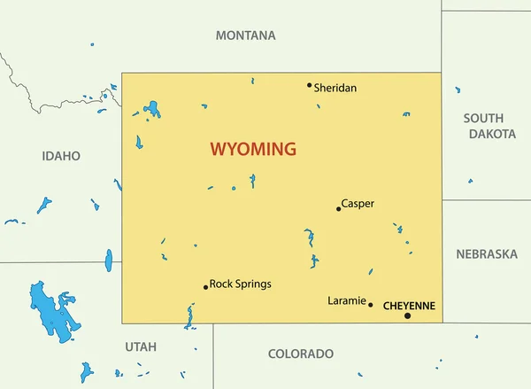 Wyoming - vektör harita — Stok Vektör