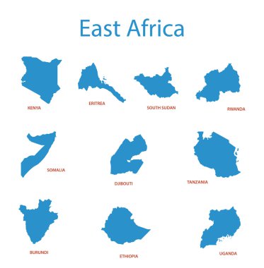 Doğu Afrika - vektör haritaları'nin