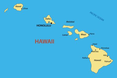 Hawaii - vector map clipart