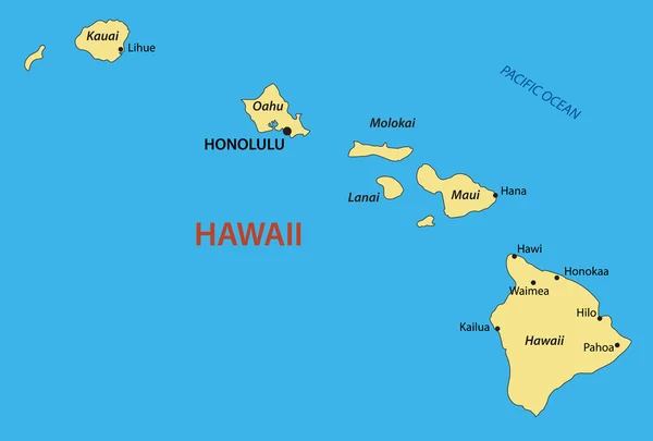 Hawaii - vektör harita — Stok Vektör