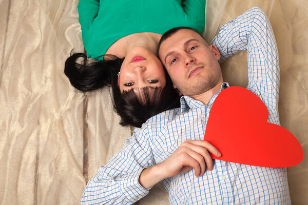 Couple with red heart