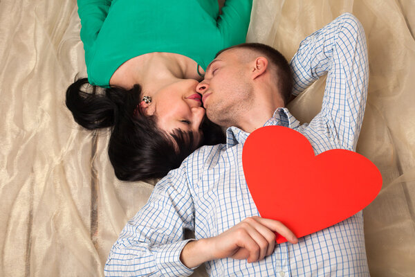 Couple with red heart