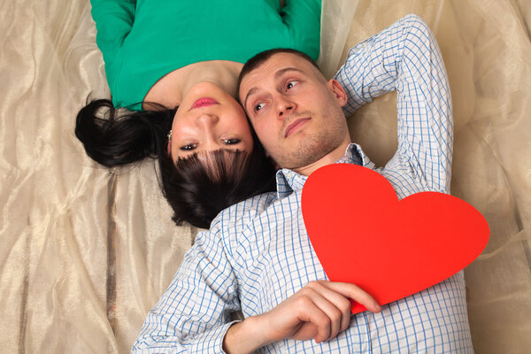 Couple with red heart