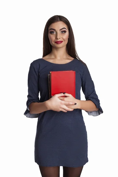 Mujer inteligente con libros — Foto de Stock