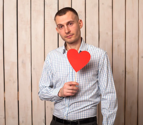 Uomo dal cuore rosso — Foto Stock