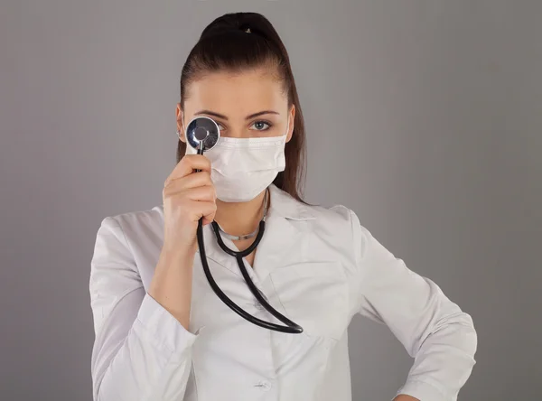 Stethoscope and nurse — Stock Photo, Image