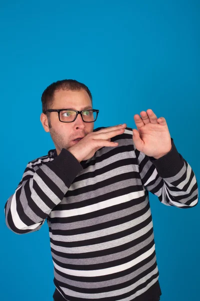 Strange man with glasses — Stock Photo, Image