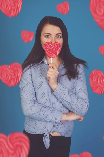 Tasting a candy — Stock Photo, Image