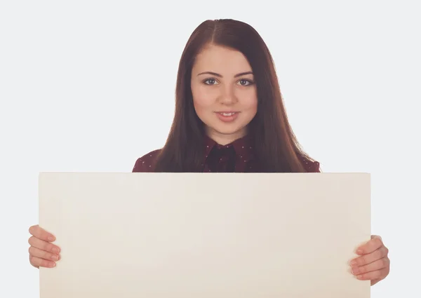 Frau mit Leinwand — Stockfoto