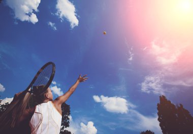 Sportif tenis oyuncu kadın