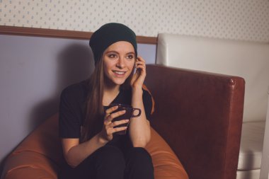 Şirin hipster kadın