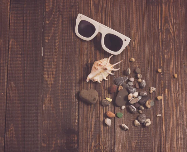 Sunglasses with shells — Stock Photo, Image