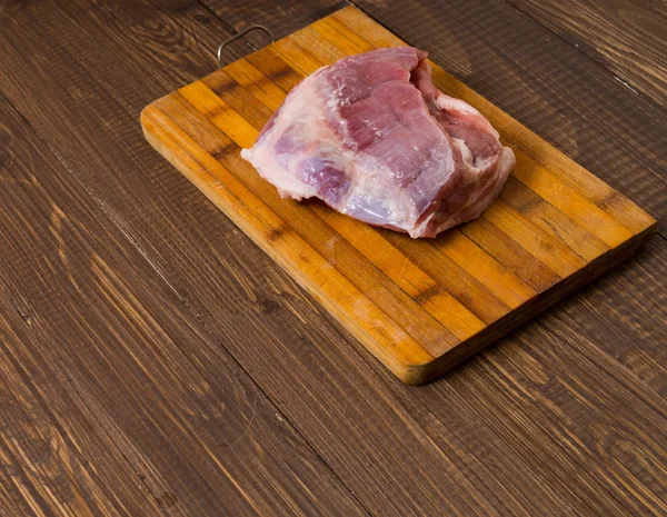 Auf Plank ist Schweinefleisch — Stockfoto