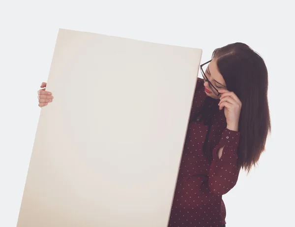 Woman with red lips — Stock Photo, Image