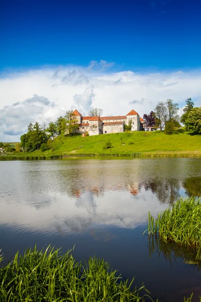 Velho castelo rodeado de natureza de verão — Fotografia de Stock