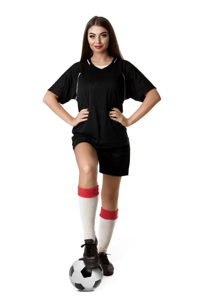 Kvinna fotbollspelare — Stockfoto