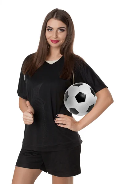 Kobieta piłkarz — Zdjęcie stockowe