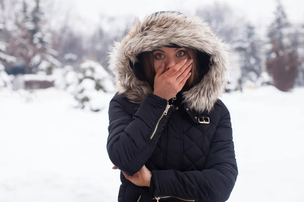 여자와 겨울 — 스톡 사진