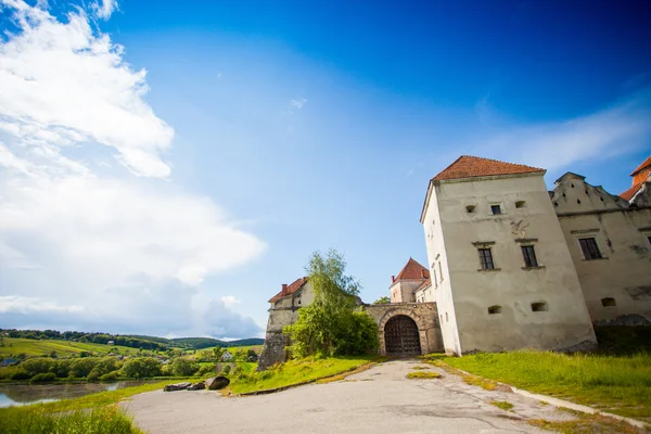 Старый замок в окружении летней природы — стоковое фото