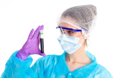 With a black tube is woman