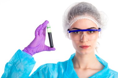 With a black tube is woman