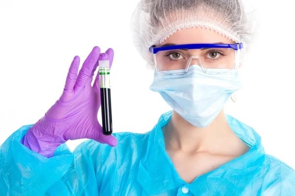 With a black tube is woman